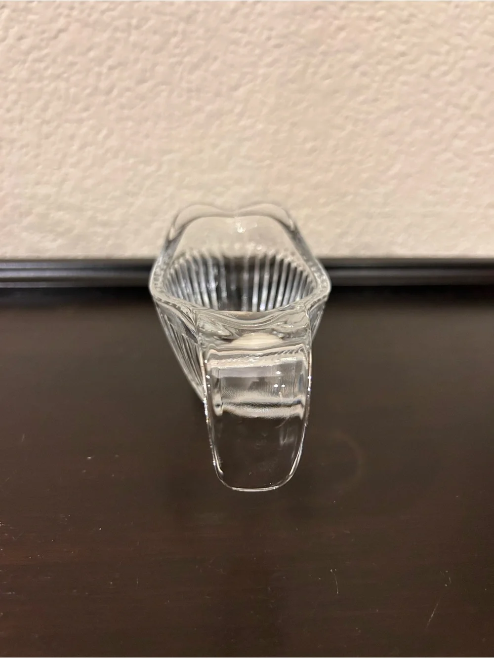 Williams Sonoma Fluted 25% Lead Crystal Gravy Sauce Boat 4 oz excellent